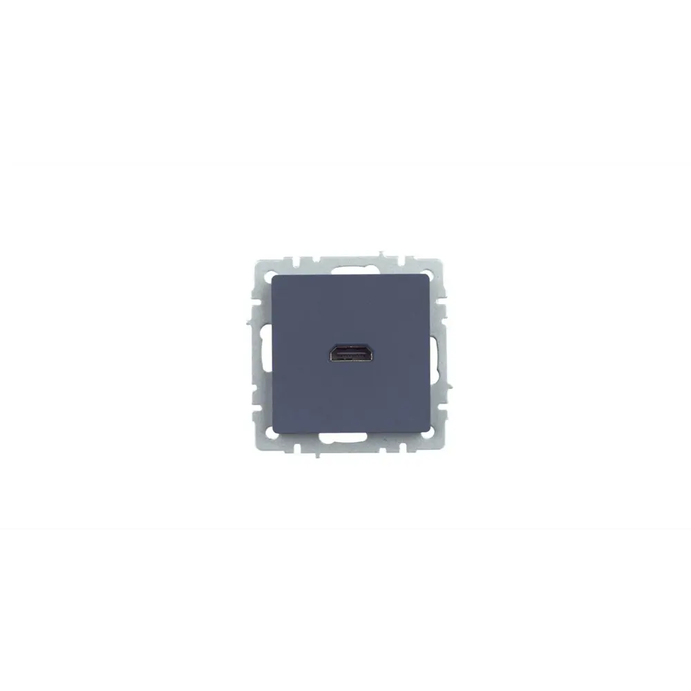 Розетка HDMI встраиваемая IEK Brite без заземления цвет маренго STLM-2016272 - Вид №1