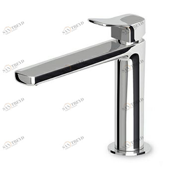 ZBR383 Смеситель для раковины однорычажный с удлиненным изливом, аэратором, гибкими шлангами. Без слива. Zucchetti Brim 