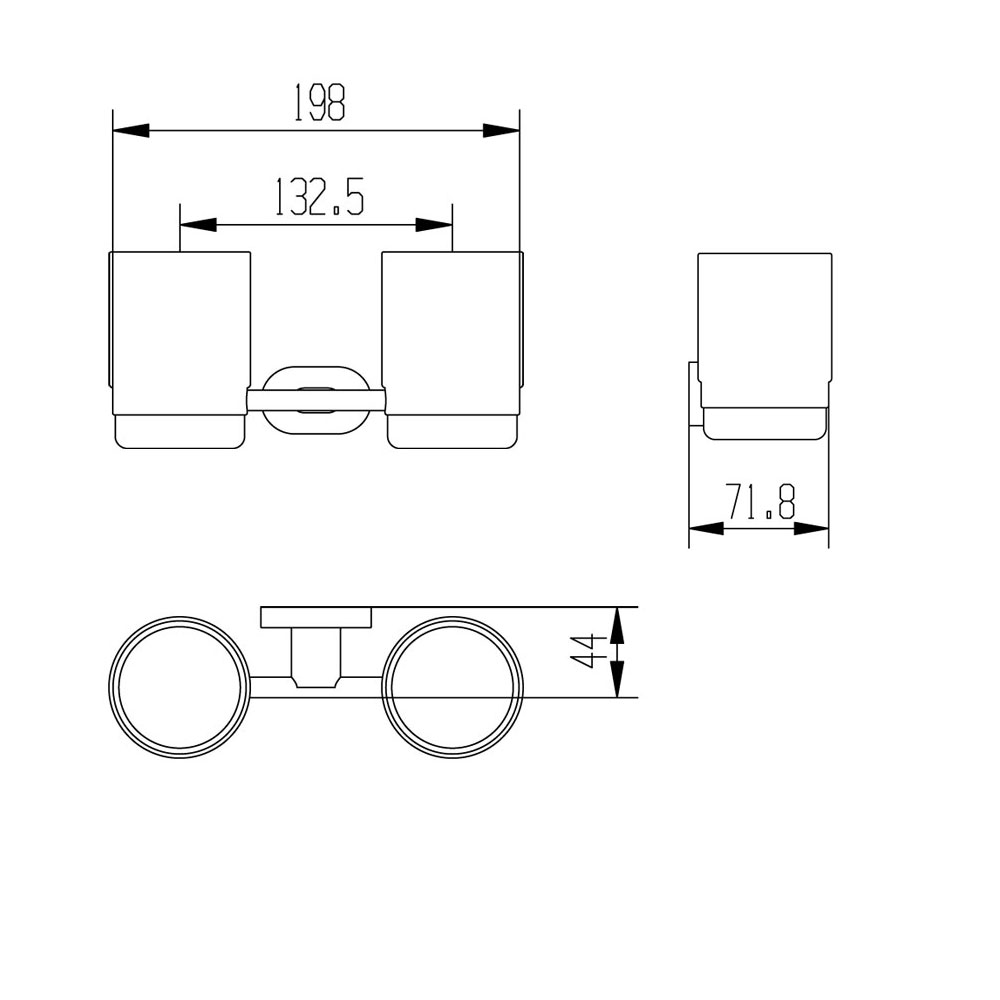 R50103 Держатель с 2-мя стаканами , керамический Raiber  - Вид №2