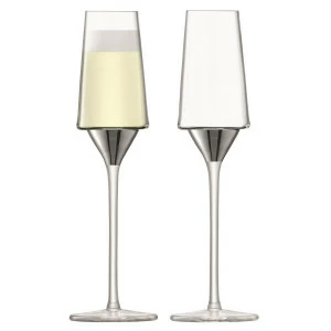 Набор из 2 бокалов-флейт для шампанского 210 мл платина Space LSA INTERNATIONAL SPACE 00-3863248 Прозрачный;серебро