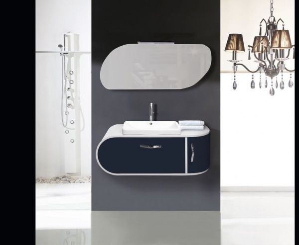 Domus-120/красный глянец Taberner, Domus 120 см: зеркало, светильник, тумба, накладная кер. раковина, цвет красный глянец Santreyd 