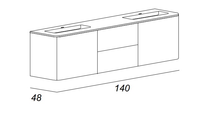 Мебель для ванной CEZARES LIVERPOOL 54664 Rosso - Вид №4