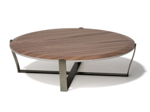 Низкий стол из металла и дерева