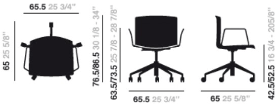 arper 5-спицевый вращающийся стул с подлокотниками Catifa 53 sun-id-1460063 - Вид №2