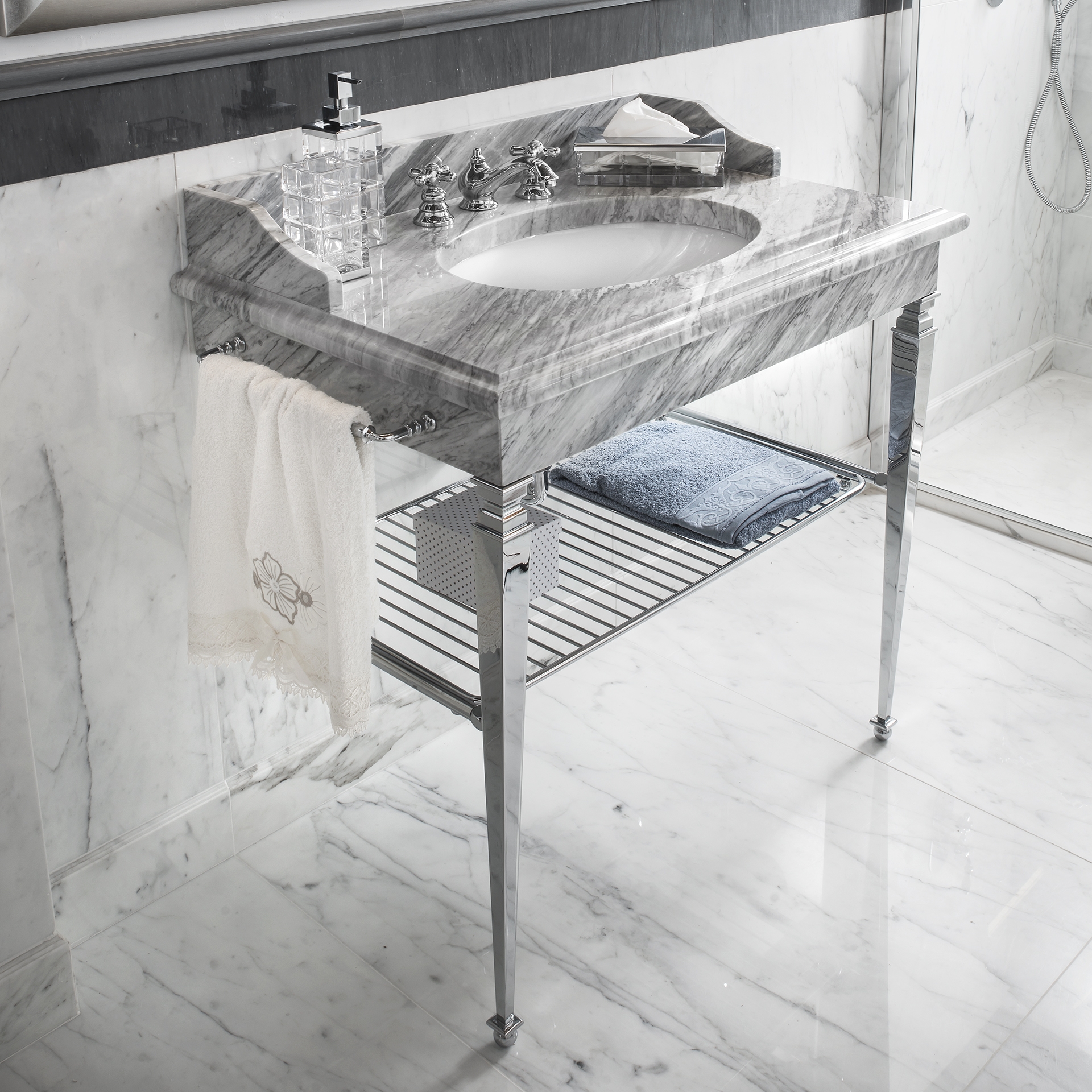 RE-EMPERADOR-1 3SC Столешница Emperador Dark Marble с умывальником Classico Treesseci 3SC