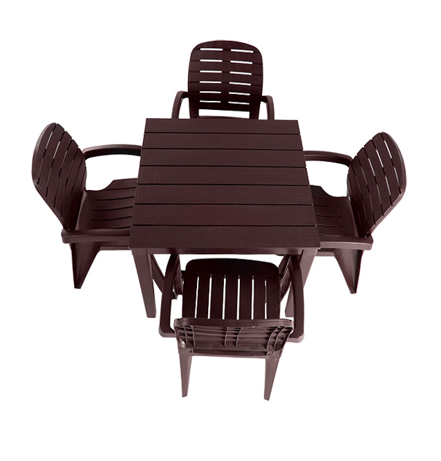 Стол садовый ЭЛЛАСТИК-ПЛАСТ «Прованс» квадратный 83×83×82 см шоколадный 82255692 STLM-0023264 - Вид №5