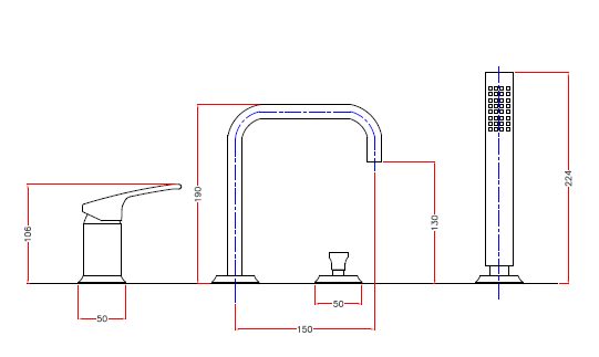 Смеситель на борт ванны Cezares LEGEND-BVDM-02 - Вид №1