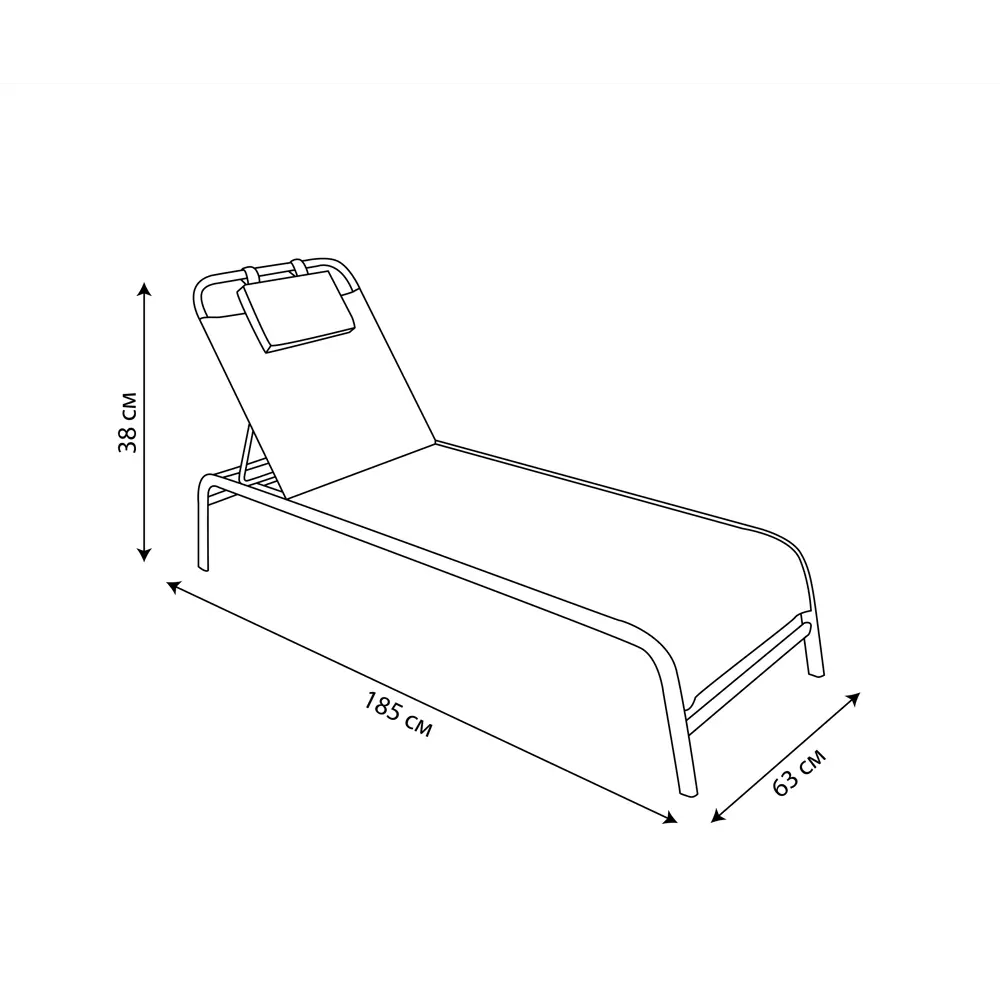 Лежак-шезлонг GreenGard Гоа 200х65х38 см сталь черный/серый STLM-2002234 - Вид №12