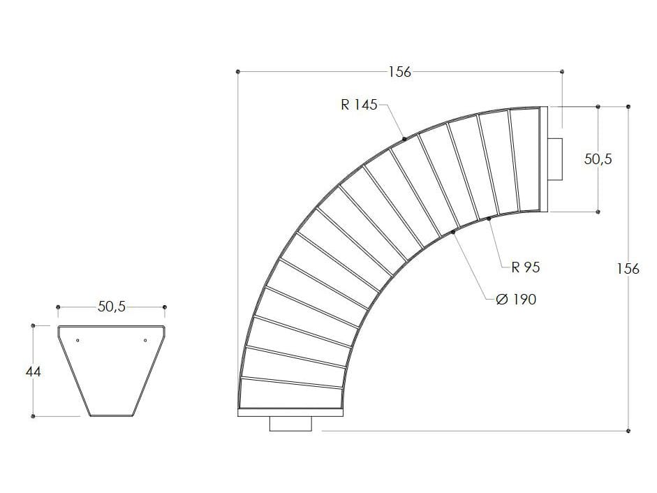 Изогнутая скамья с деревянными досками Okumè DIMCAR круглый ARCH-00085904 - Вид №2