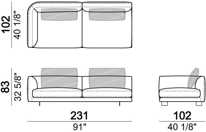 Arketipo Диван из ткани с шезлонгом sun-id-1413150 - Вид №3