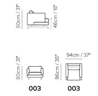 Тканевое кресло с подлокотниками Natuzzi Italia Джереми ARCH-00115493 - Вид №4