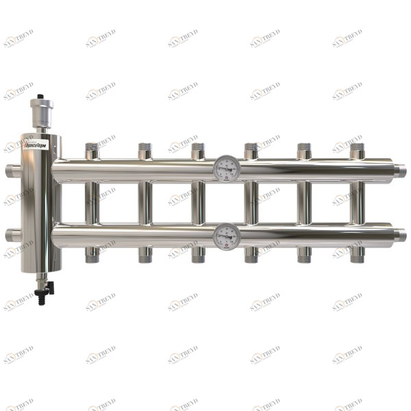 Купить Распределительный коллектор с гидрострелкой 120 кВт, 7 контуров Прокситерм GSK407