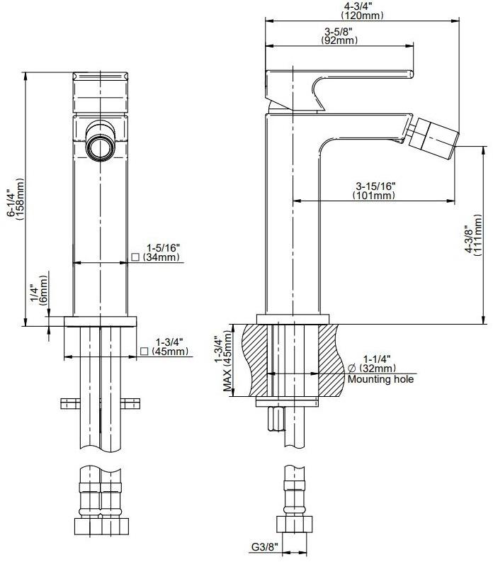 GRAFF Смеситель для биде, однорычажный, настольный Incanto 5305600 - Вид №1