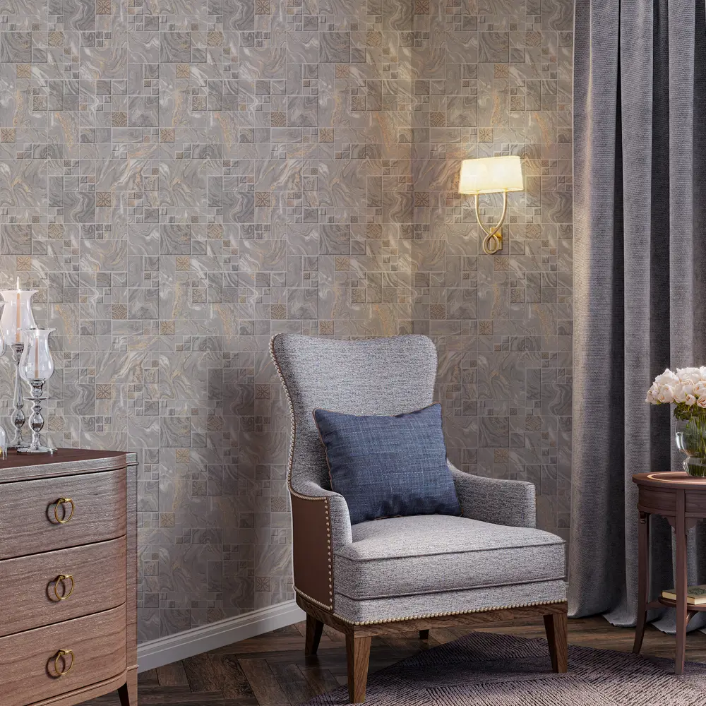 Обои виниловые Palitra Home Marmill серые 0.53 м HC11047-44 Marmilla STLM-2116458 - Вид №4