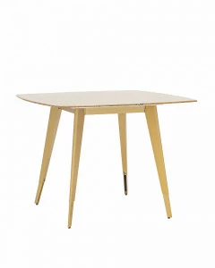 Стол обеденный квадратный со стеклянной столешницей, цвет охра с рисунком под мрамор 100х100 см "Рич STOOL GROUP  00-3958837 Желтый