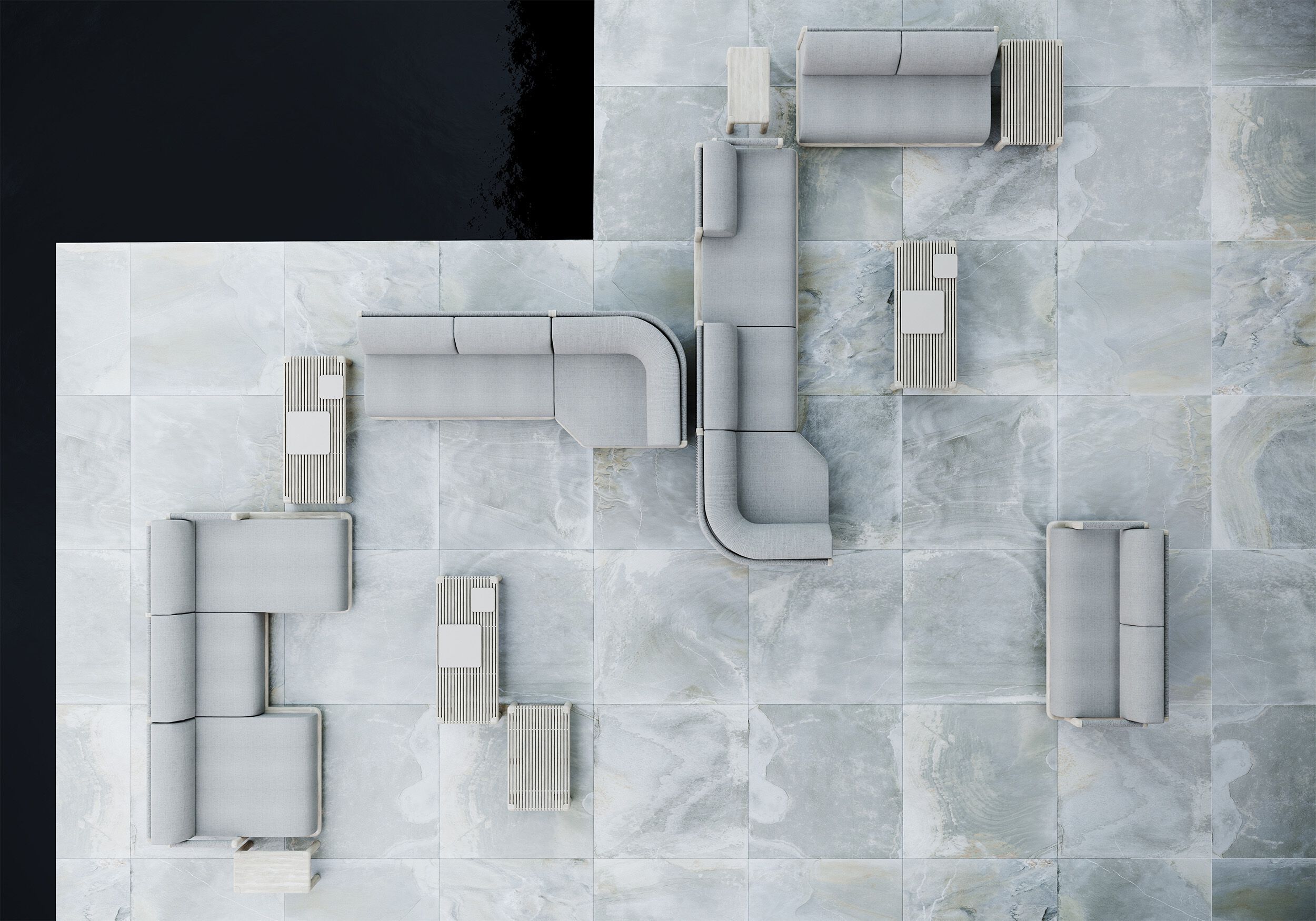 Тканевый модульный садовый диван SNOC Caleo ARCH-00138157 - Вид №1