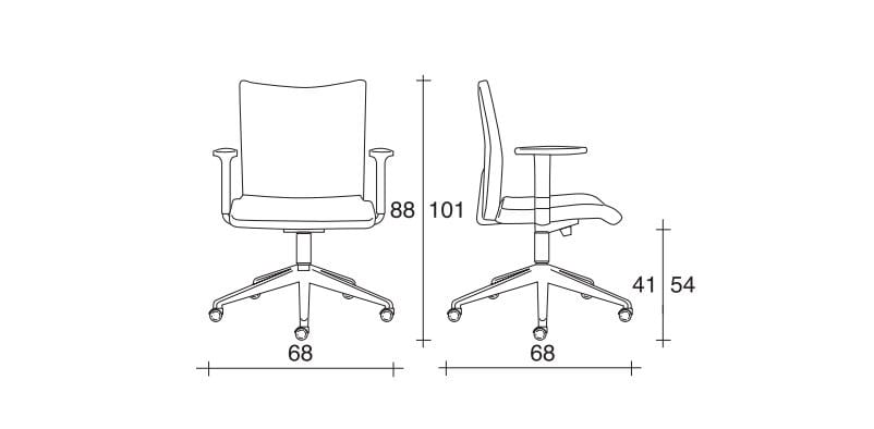 Офисное кресло из ткани с колесами и подлокотниками с 5 спицами TALIN Aviamid ARCH-00059001 - Вид №2