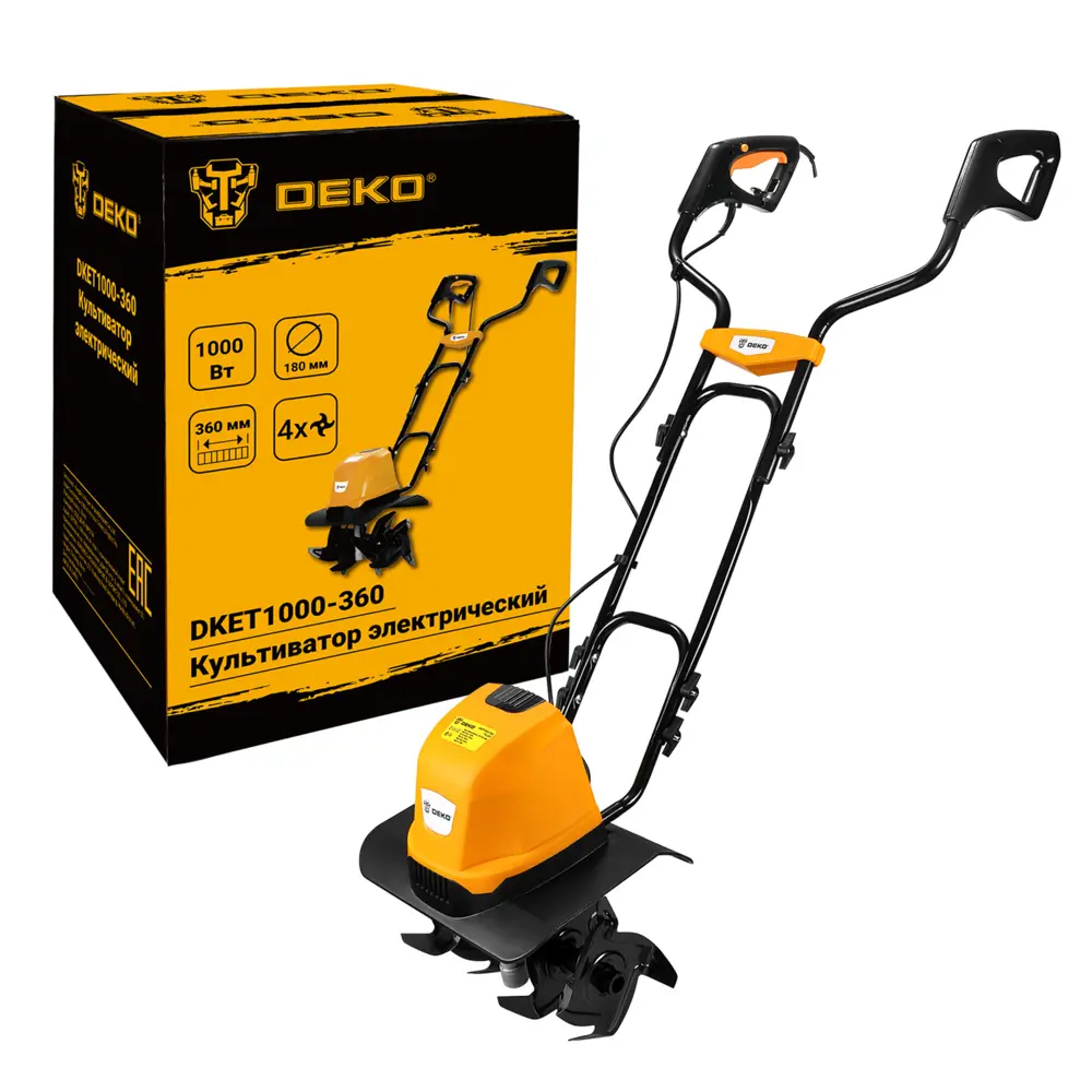 Электрический культиватор DEKO DKET1000-360 для легкой обработки почвы 86584861 STLM-0070441