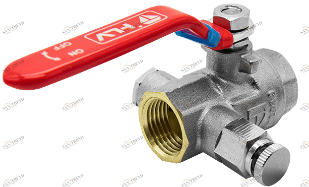 HLV-101245.№.02 Кран шаровой HLV Optima с дренажем и воздухоотводчиком 