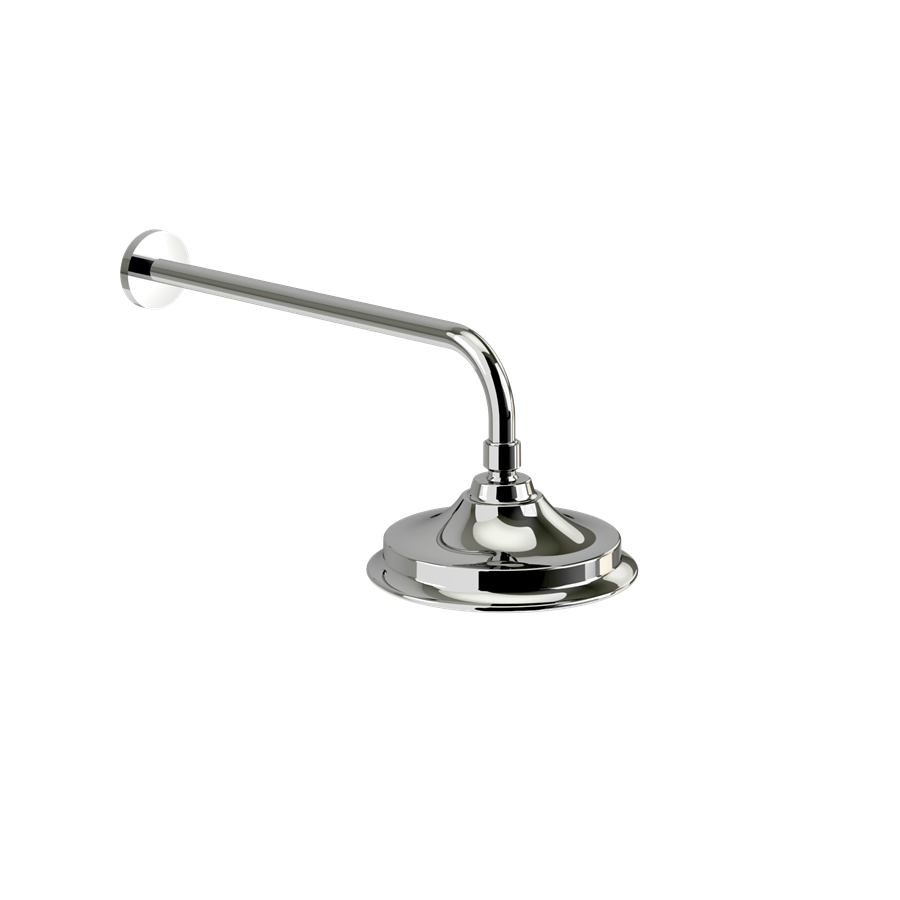 Burlington Riviera Riviera фиксированная душевая лейка AirBurst с кронштейном 9-дюймовая душевая головка и кронштейн AirBurst, хромированные V17-V11  - Вид №1