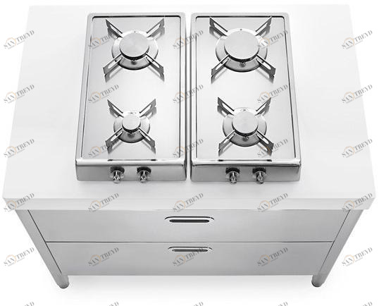 ALPES-INOX Отдельностоящий кухонный модуль из нержавеющей стали для варочной панели Liberi in cucina sun-id-1354322