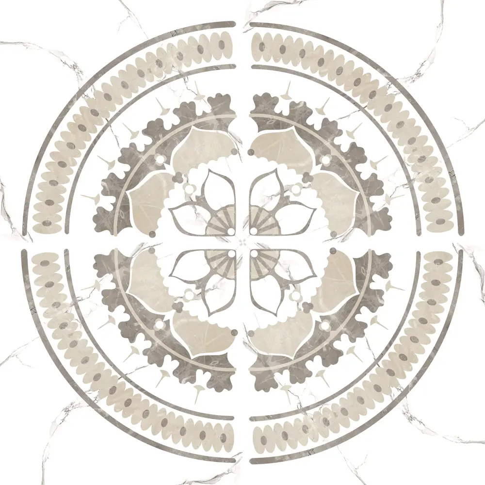 Декор Grasaro Softmarble 60x60 см глазурованный керамогранит лаппатированный цвет белый STLM-2088546 - Вид №1