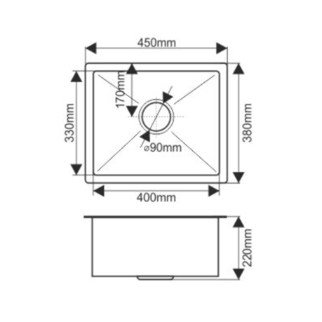 Мойка H4538 MELANA ProfLine 3,0/200 САТИН врезная прямоугольная с коландером H4538 H4538 сатин - Вид №2