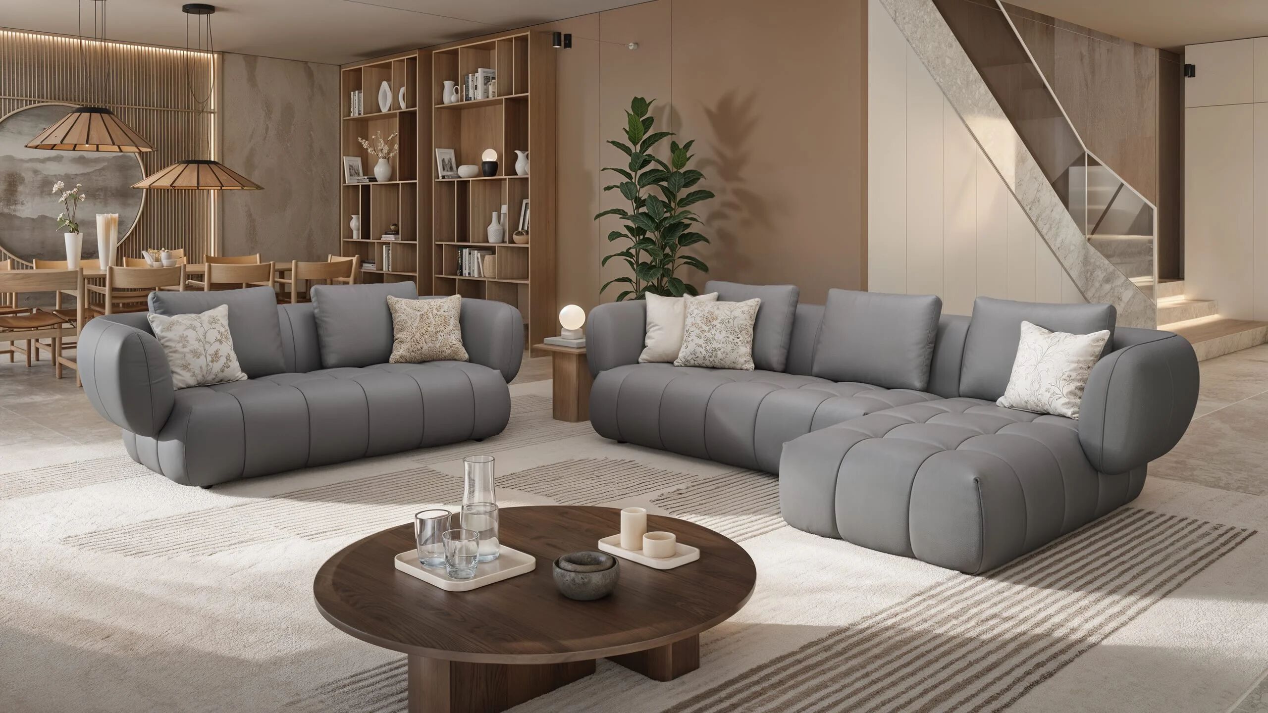 2-местный кожаный линейный диван Sofanella море ARCH-00108137 - Вид №9