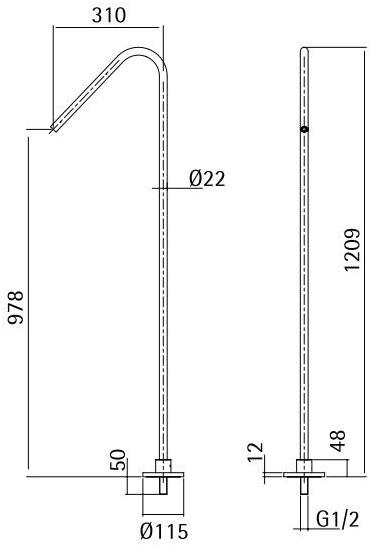 Quadrodesign Напольный излив из нержавеющей стали Complementi sun-id-1420668 - Вид №2