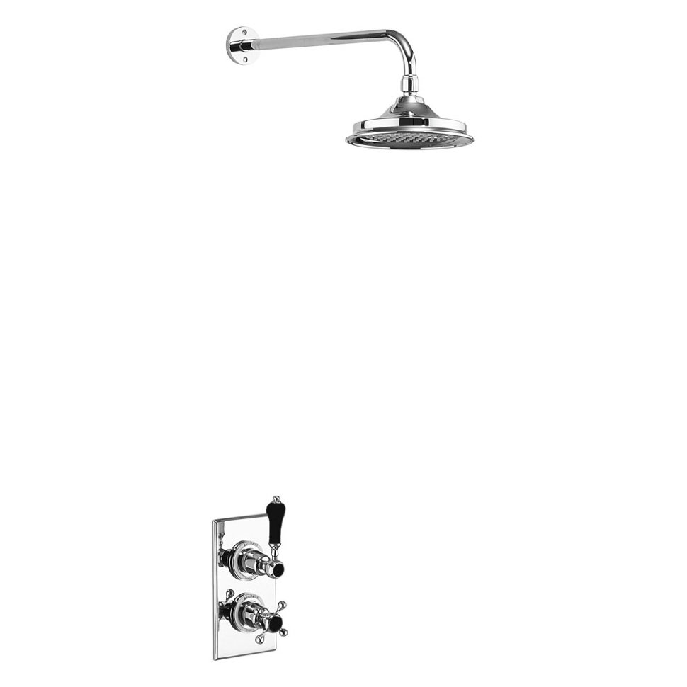 Душевая стойка c встроенным термостатом TF1S c душевой насадкой 6'', серия Black Trent Burlington TF1S BLA, V16 - Вид №1