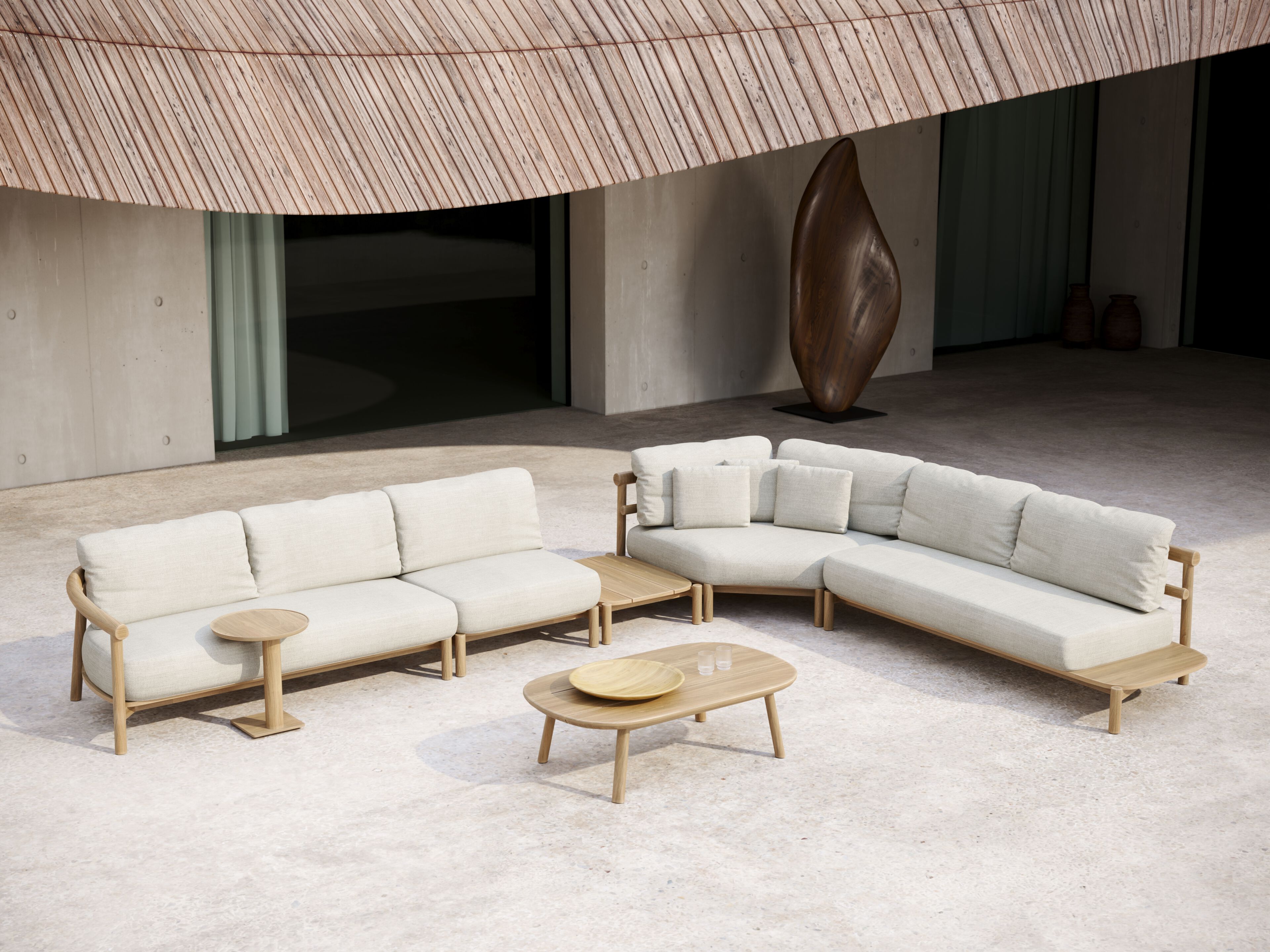 Низкий прямоугольный садовый столик из тикового дерева SNOC Lyora ARCH-00052575 - Вид №2