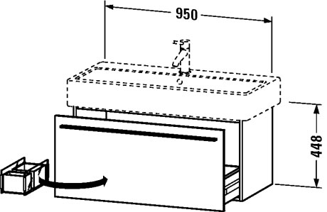 XL604607171 X-Large Тумбочка подвесная Средиземноморский дуб Duravit - Вид №1