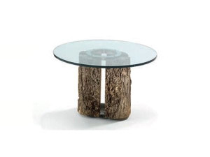 Круглый стеклянный стол