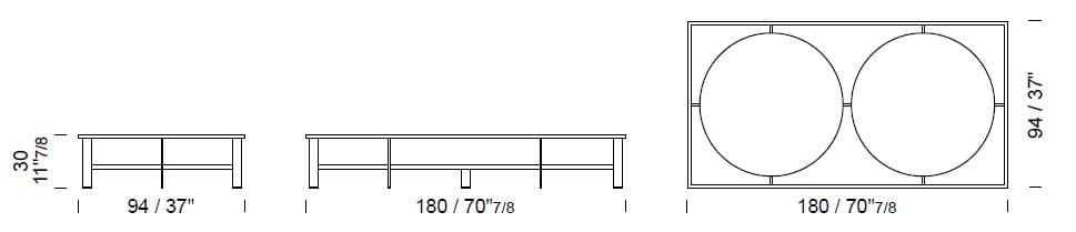 Прямоугольный Хрустальный журнальный столик Borzalino PAUL ARCH-00129383 - Вид №3