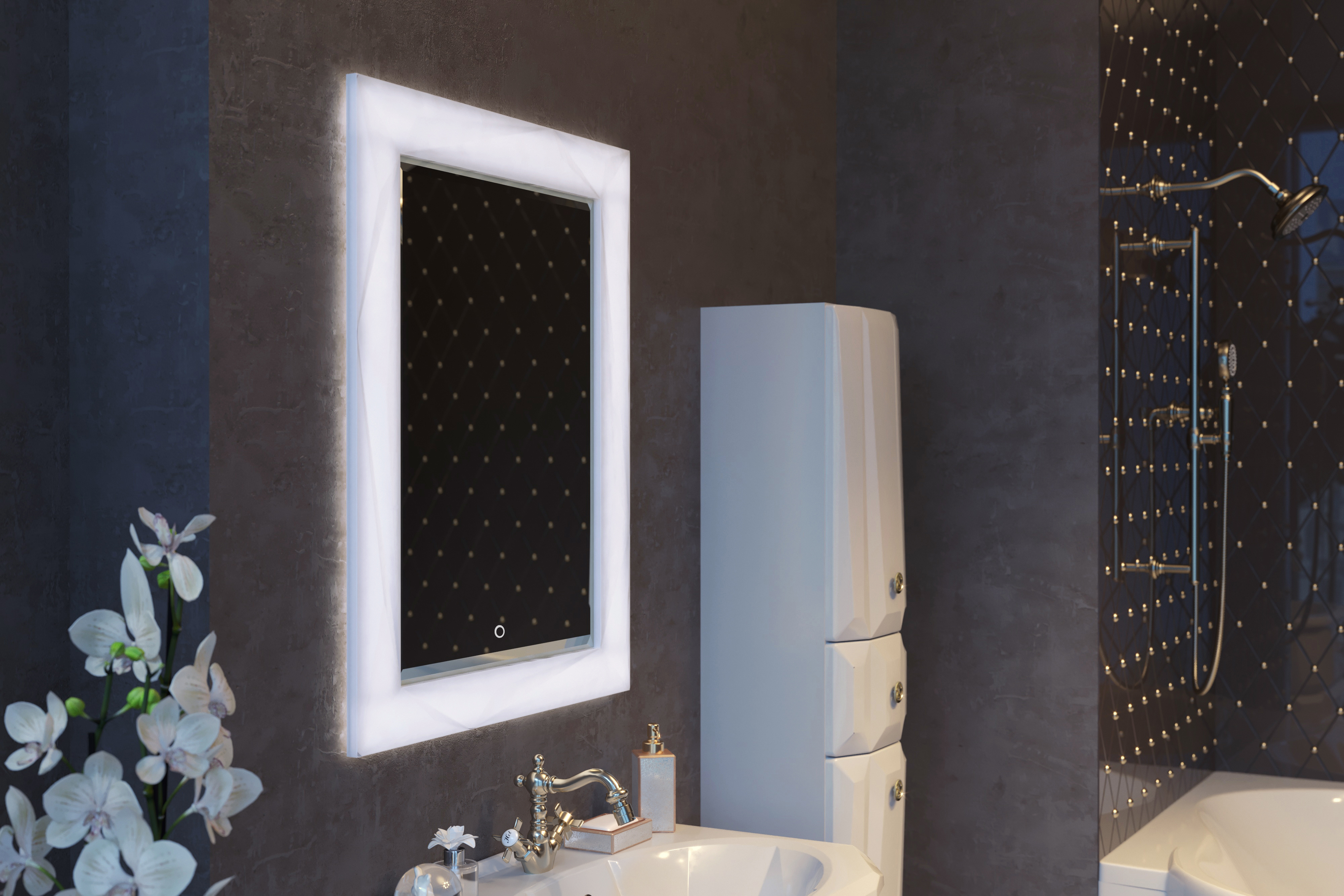 У51937 Зеркало Brilliant/Cristal 70*90 Light, с подогревом 1 Marka Brilliant  - Вид №1