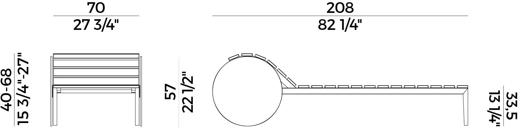 Potocco Садовая кушетка Ироко Suno 895/d-recl - Вид №8