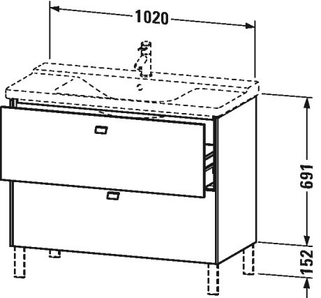 BR441209191 Brioso Тумбочка напольная Серо-коричневый декор Duravit - Вид №1