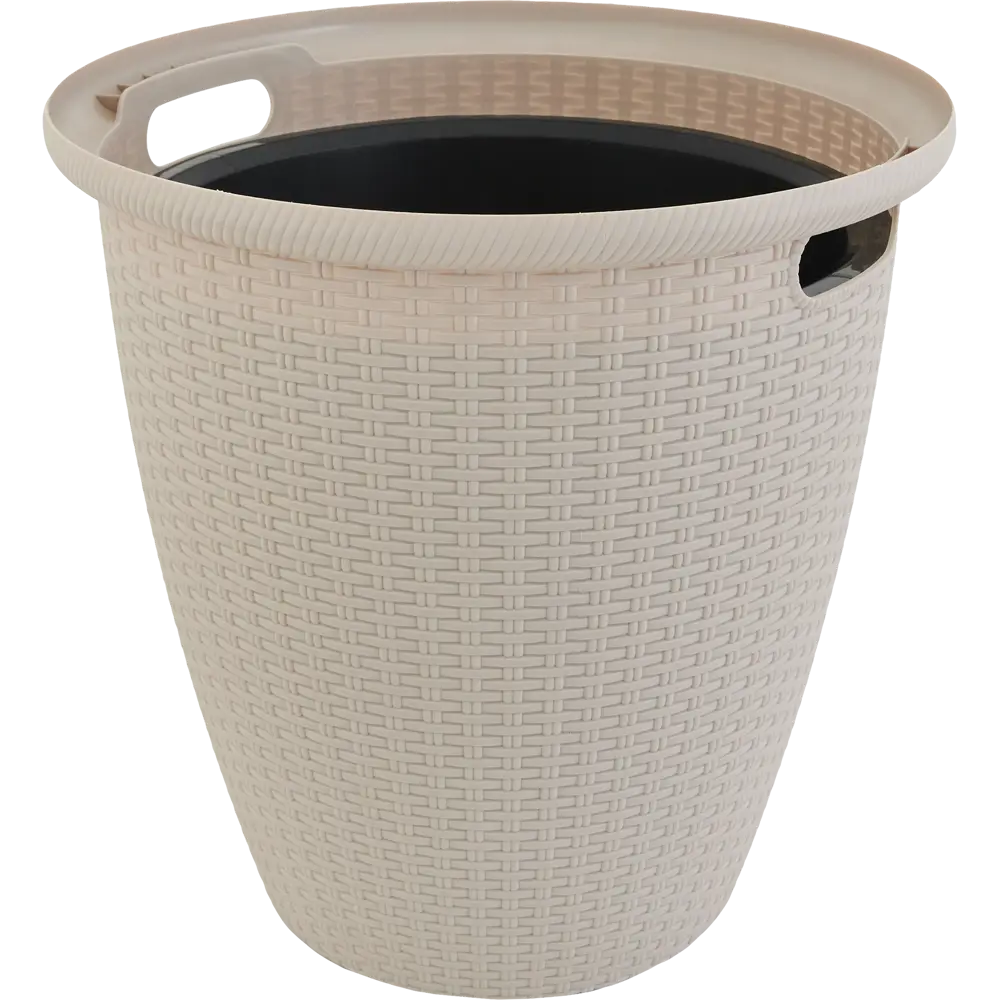 Кашпо Ingreen Rattan ø47 h47 см v27 л пластик молочный шоколад STLM-2160205