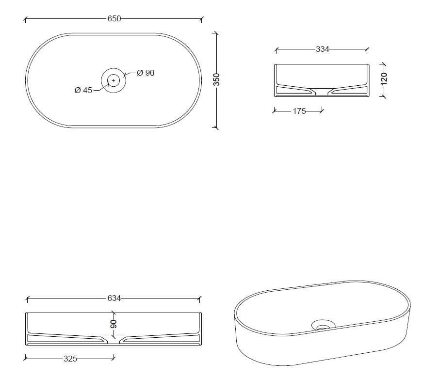 Керамическая овальная столешница Alice Ceramica HIDE ARCH-00111486 - Вид №4