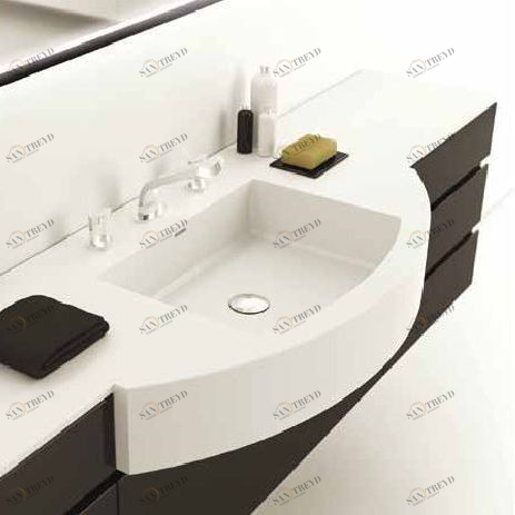 47143 Полувстраиваемая раковина консольная 50 см белая MOMA Design Woodtower 