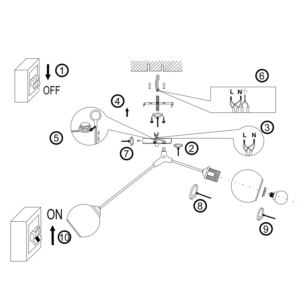 Светильник Ключник Объектив КС30104/4C E27 4x60 Вт, цвет черный STLM-2200226 - Вид №5