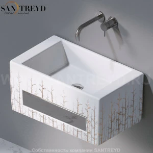 L116405G Подвесная раковина настенная прямоугольная A. e T. Italia Tower белая