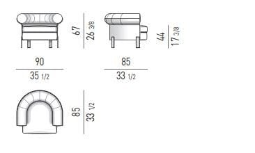 Тканевое кресло с кожаной оболочкой Minotti Маттиа ARCH-00056267 - Вид №7