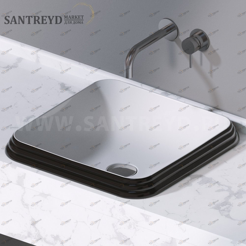 L609104 Накладная раковина под столешницу  квадратная A. e T. Italia GLASS AeT ITALIA