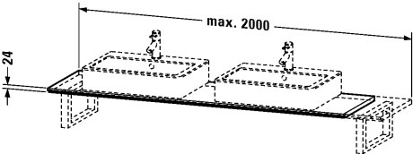 XL018C02121 X-Large Консоль для накладных раковин и встраиваемых умывальников Орех темный декор Duravit - Вид №1