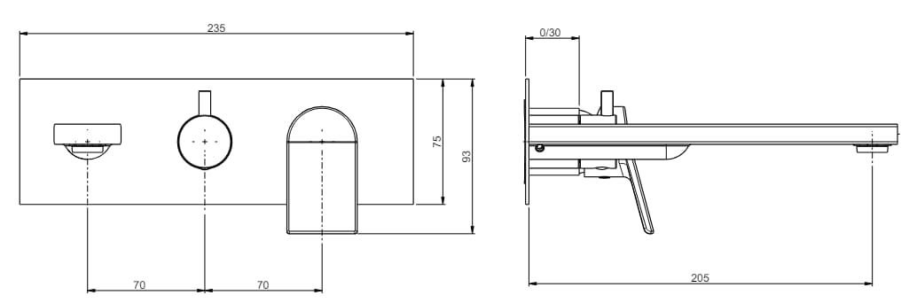 Настенный смеситель для ванны с переключателем Rubinetterie Frattini Gintonic ARCH-00120314 - Вид №9