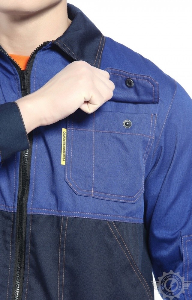 68104 Костюм "Универсал-Люкс" темно-синий-василек  Летняя спецодежда  размер 44-46/158-164  - Вид №13