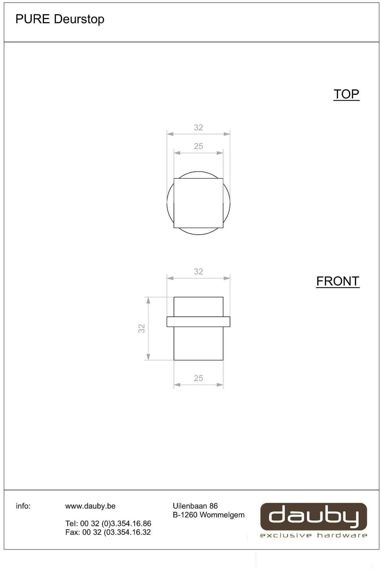 Dauby Дверной ограничитель Pure® 14839 - Вид №1