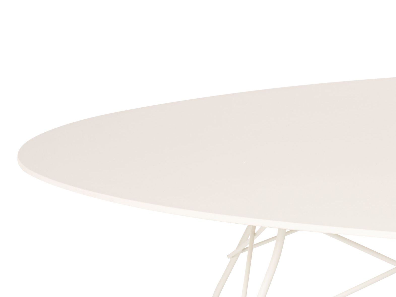 Овальный садовый стол со стальным основанием и столешницей из керамогранита Kartell GLOSSY ARCH-00018482