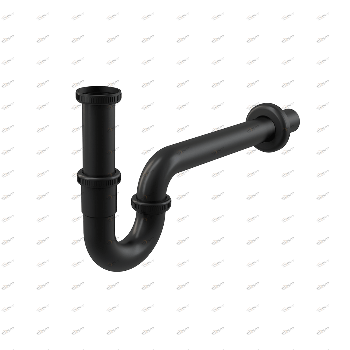 Сифон для умывальника DN32, U-форма с накидной гайкой 5/4", черный-мат ALCAPLAST A4320BLACK
